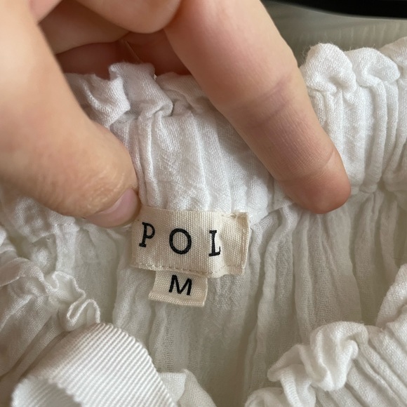 Off the Shoulder White Cotton Blouse - Picture 3 of 6